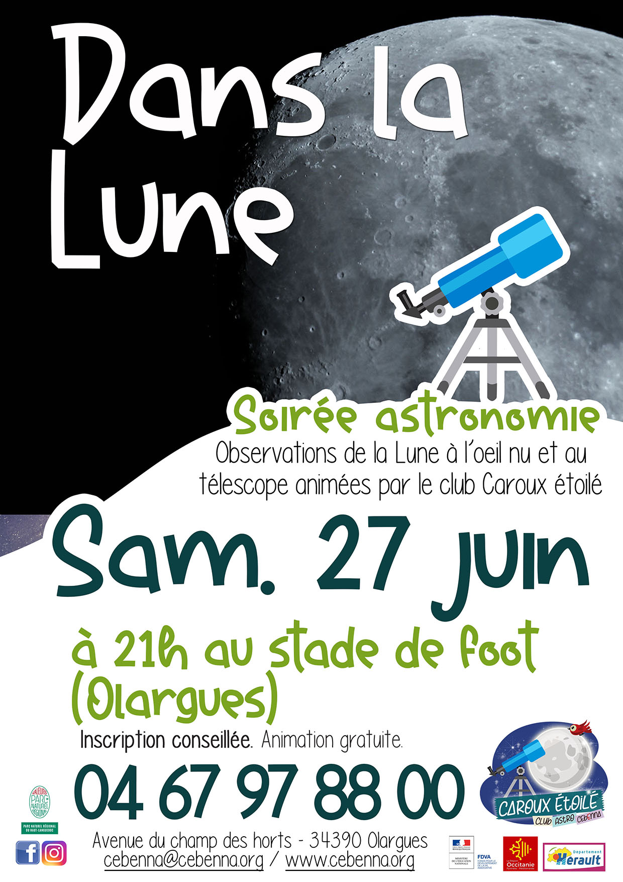 SOIREE CLUB ASTRO : DANS LA LUNE ! — visuel événement