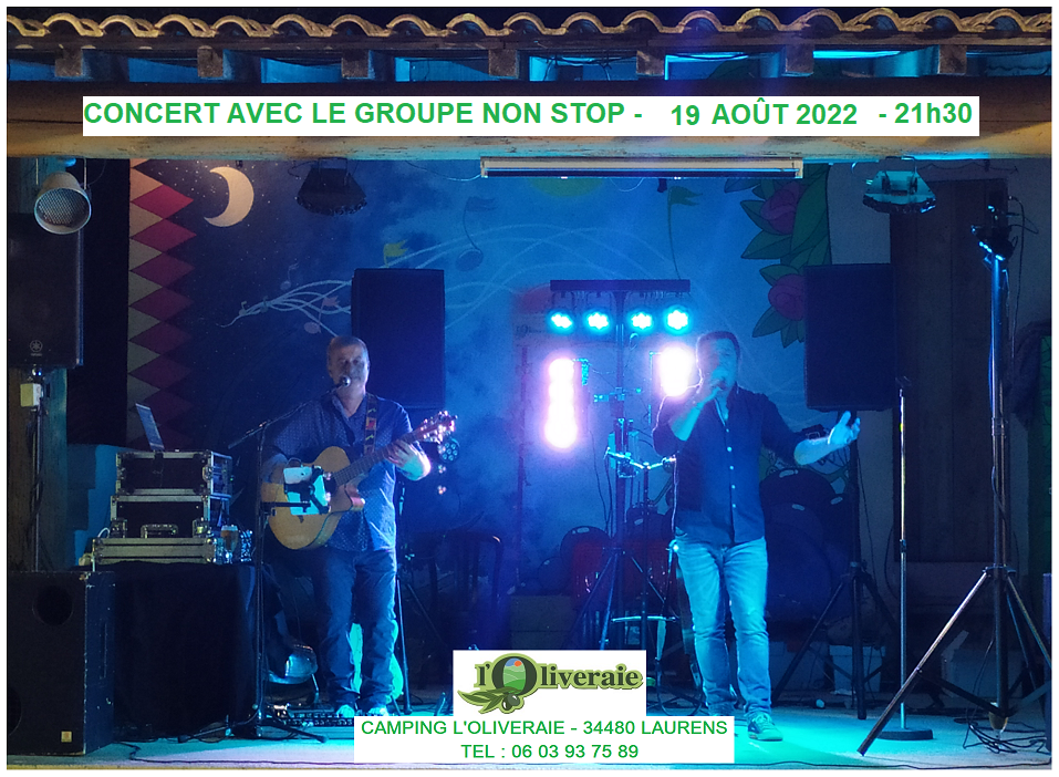 SOIREE MOULES/FRITES SUIVIE D’UN CONCERT AVEC LE GROUPE NON STOP AU CAMING DE L’OLIVERAIE