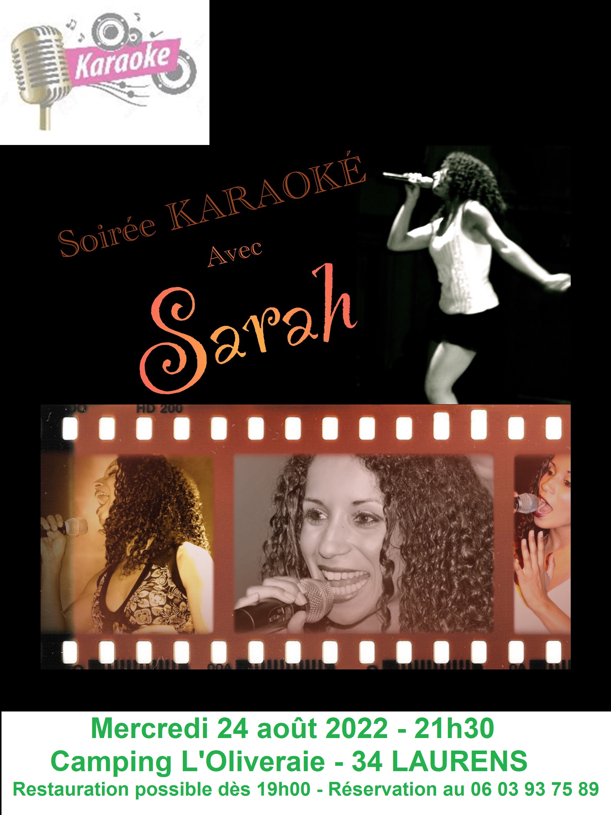 SOIRÉE KARAOKÉ AVEC SARAH AU CAMPING L’OLIVERAIE