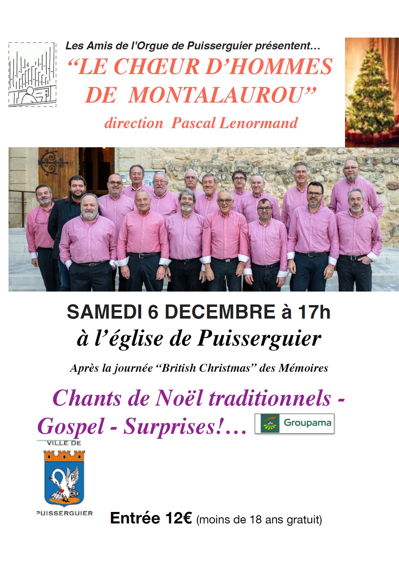 CONCERT DE NOEL : LE CHOEUR D'HOMMES DE MONTALAUROU