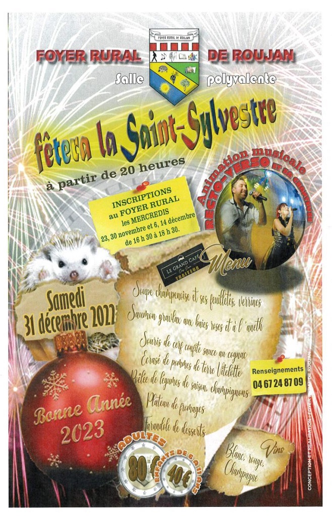 RÉVEILLON DE LA SAINT- SYLVESTRE À ROUJAN