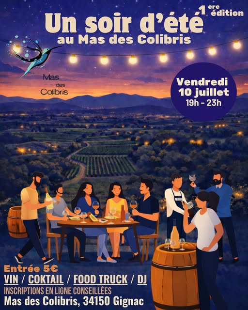 UN SOIR D'ÉTÉ AU MAS DES COLIBRIS — visuel événement