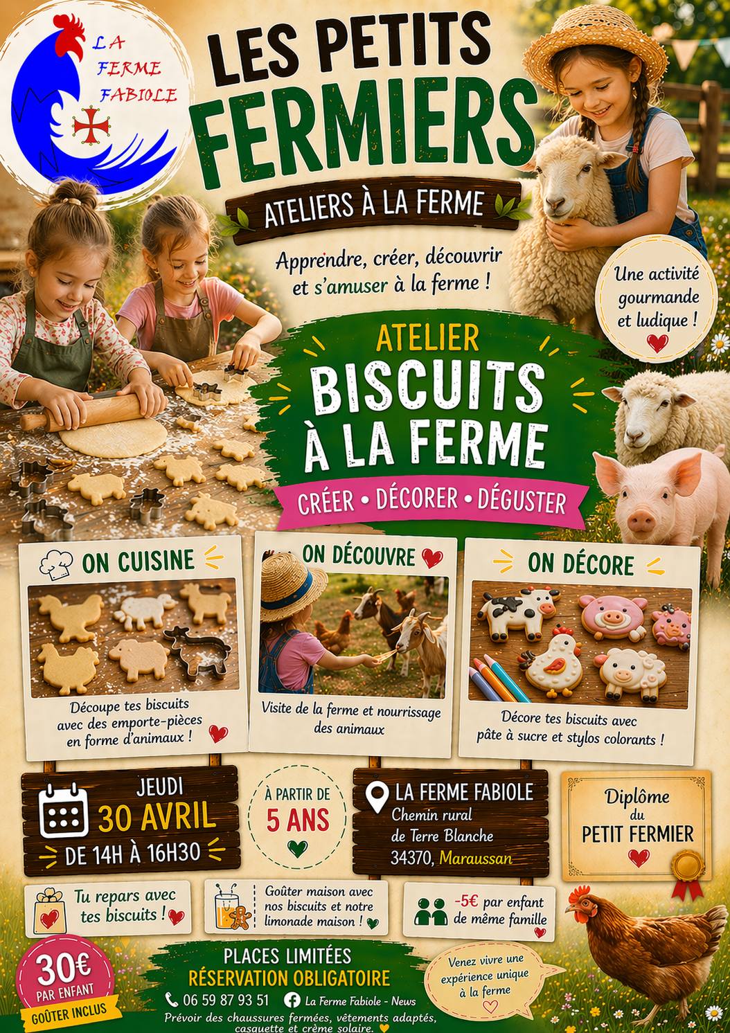 LES PETITS FERMIERS À LA FERME FABIOLE — visuel événement