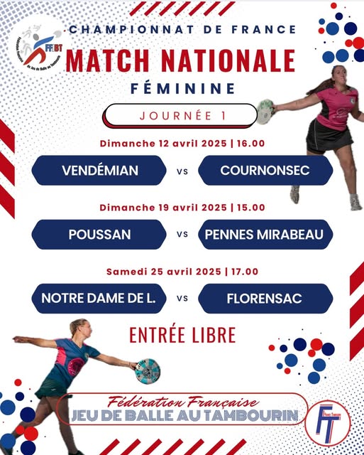 MATCH TAMBOURIN VENDEMIAN – COURNONSEC (F) & (N1) — visuel événement