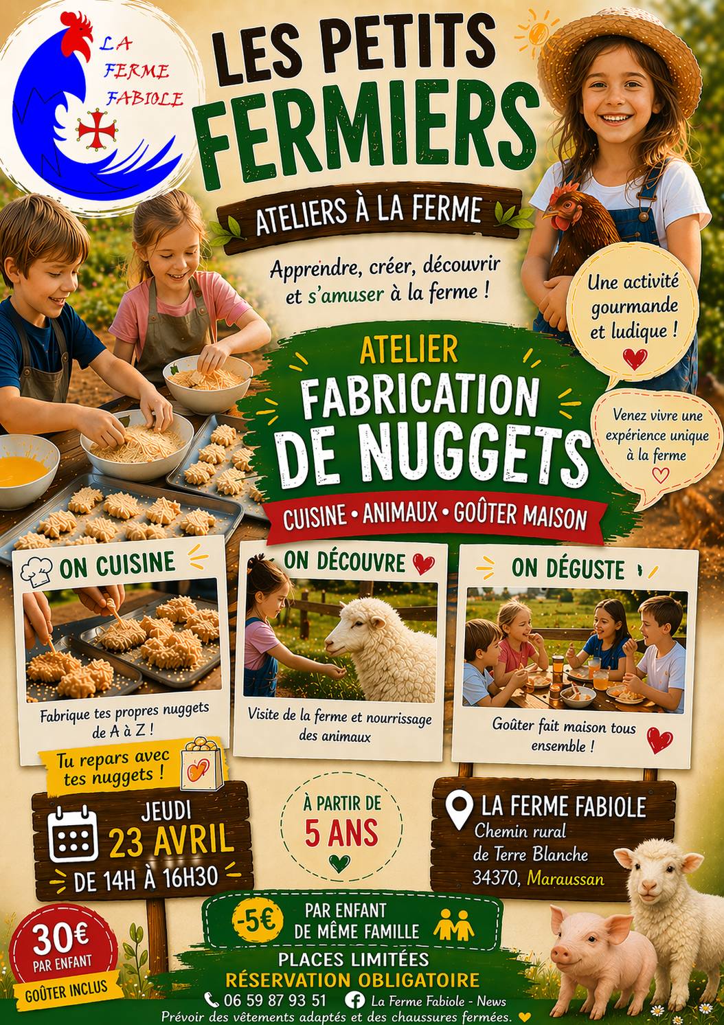 LES PETITS FERMIERS À LA FERME FABIOLE — visuel événement