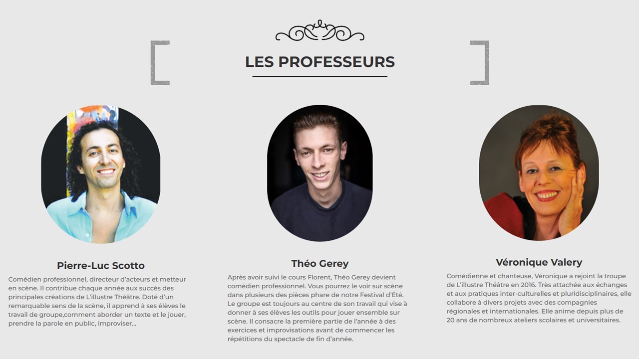 ILLUSTRE THÉÂTRE / COURS DE THÉÂTRE 2025-2026