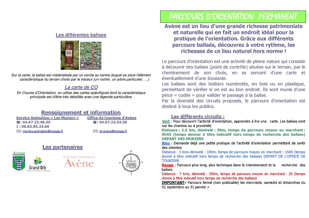 COURSE D'ORIENTATION A AVENE