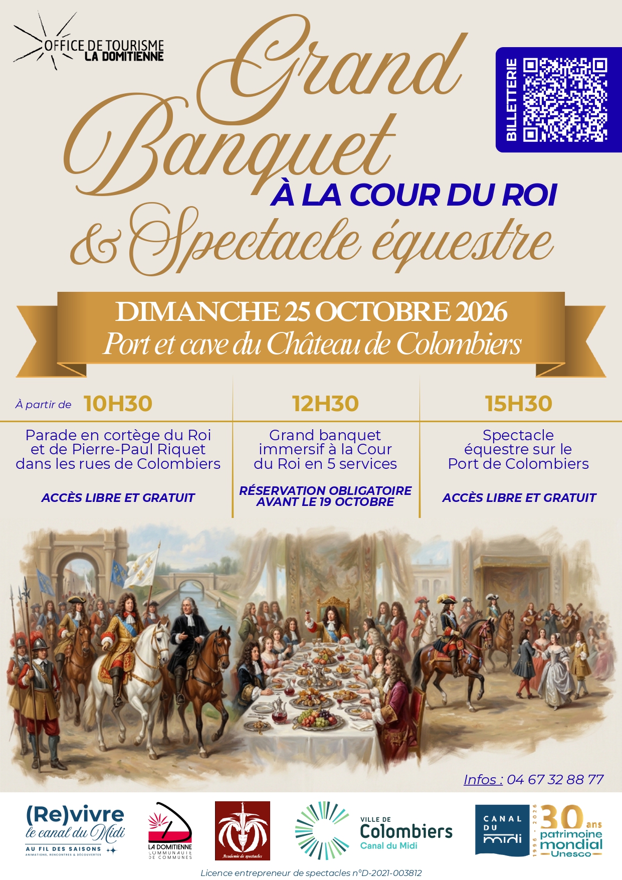 GRAND BANQUET A LA COUR DU ROY ET SPECTACLE ÉQUESTRE