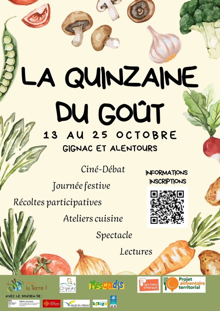 QUINZAINE DU GOÛT :ATELIER DU GOÛT POUR TOUT PETITS