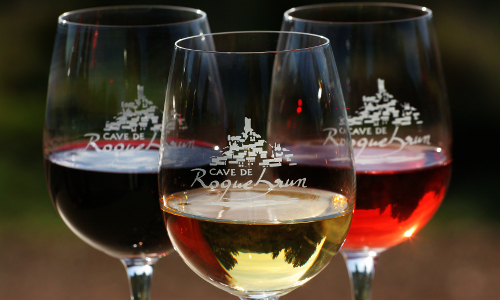 DEG - Roquebrun - Vin - Cave Roquebrun - Verre dégustation - Les 3 vins
