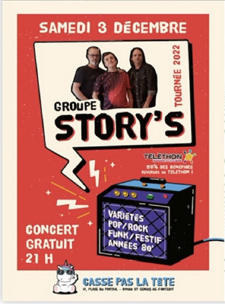 TÉLÉTHON À SAINT-GENIÈS DE FONTEDIT « CONCERT GROUPE STORY’S »