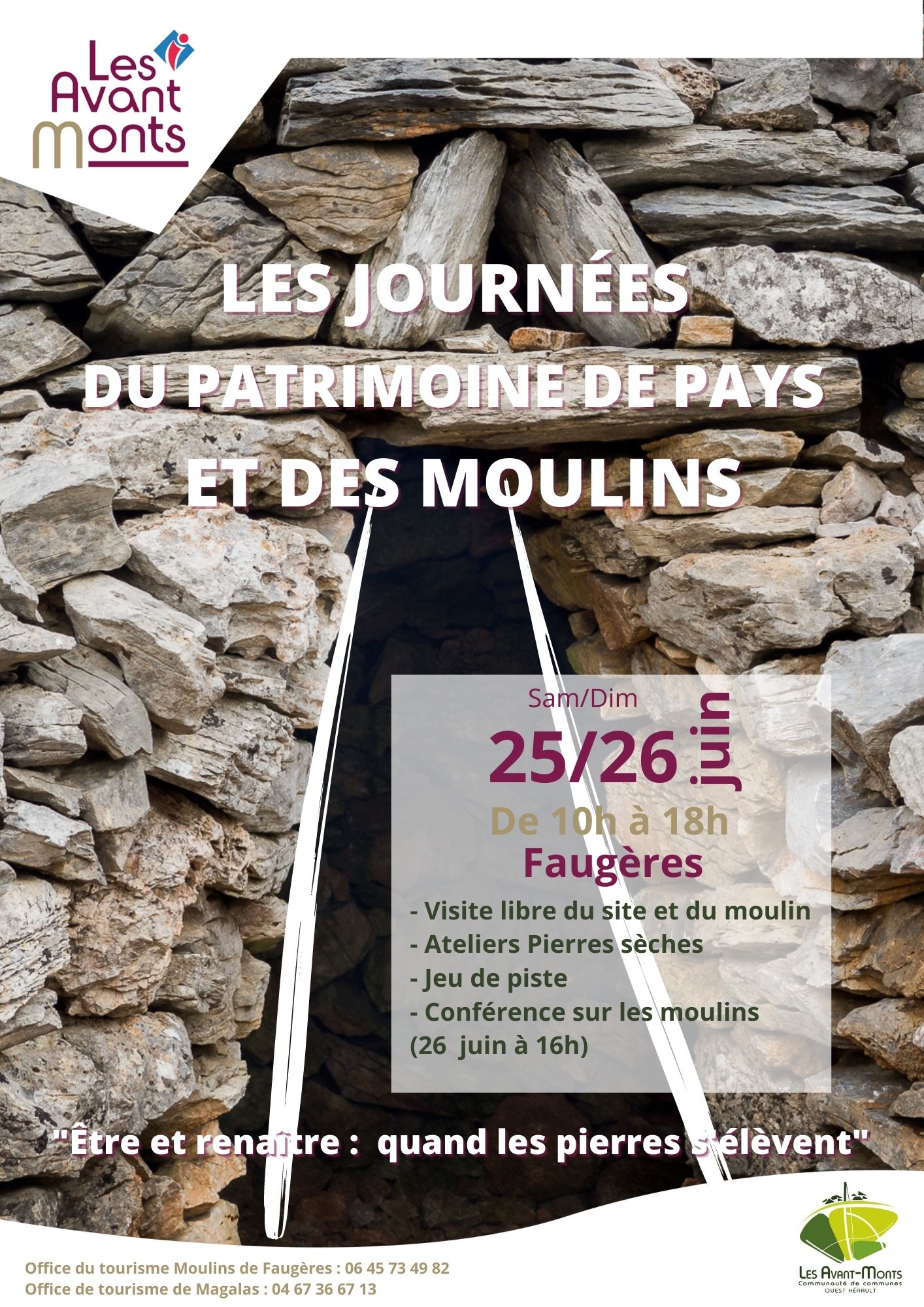 LES JOURNÉES DU PATRIMOINE DE PAYS ET DES MOULINS « ÊTRE ET RENAÎTRE : QUAND LES PIERRES S’ÉLÈVENT »