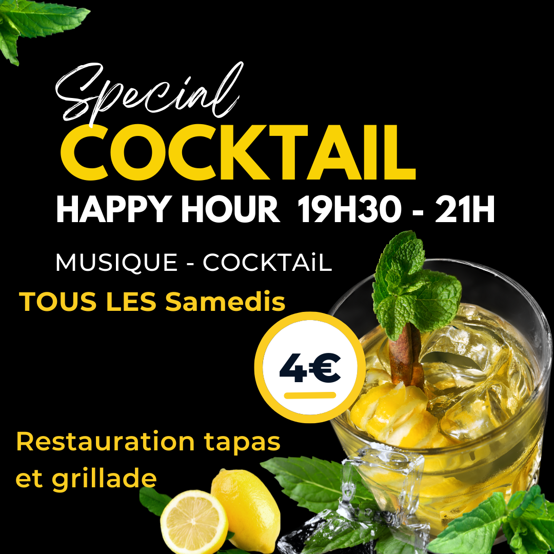 HAPPY HOUR COCKTAIL – SOIRÉE COCKTAILS/TAPAS