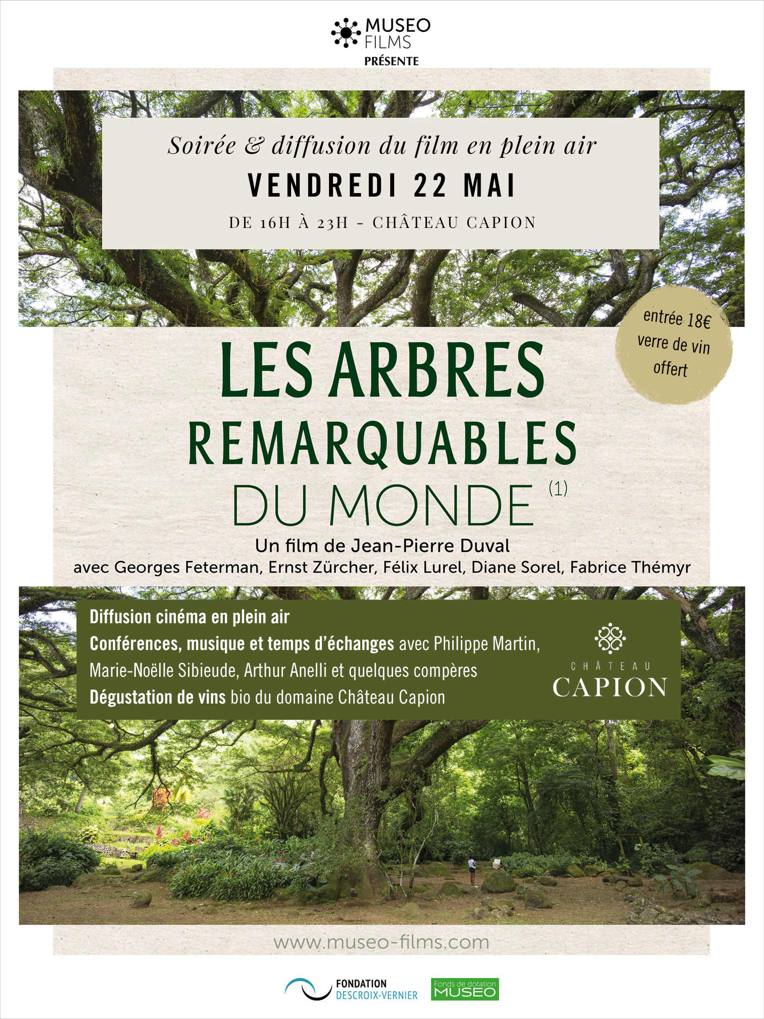 CINEMA EN PLEIN AIR "ARBRES" AU CHATEAU CAPION — visuel événement