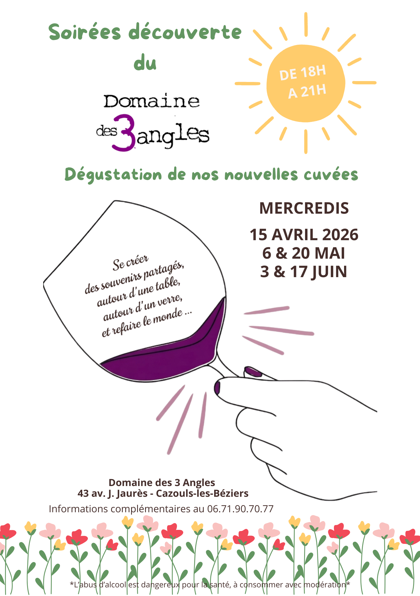 SOIREE DECOUVERTE DEGUSTATION AU DOMAINE DES 3 ANGLES