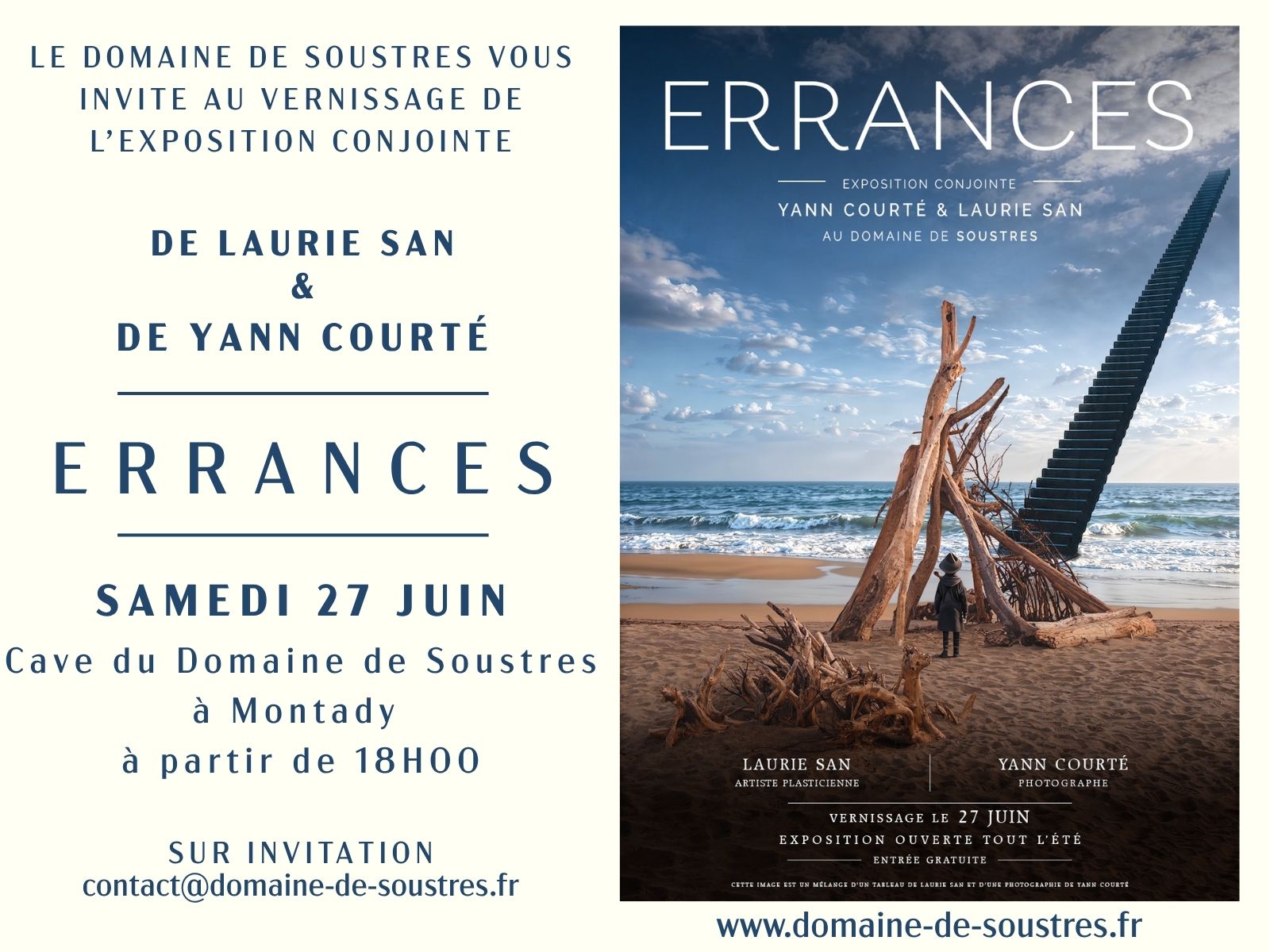VERNISSAGE EXPOSITION ERRANCES - 27 JUIN 2026 — visuel événement