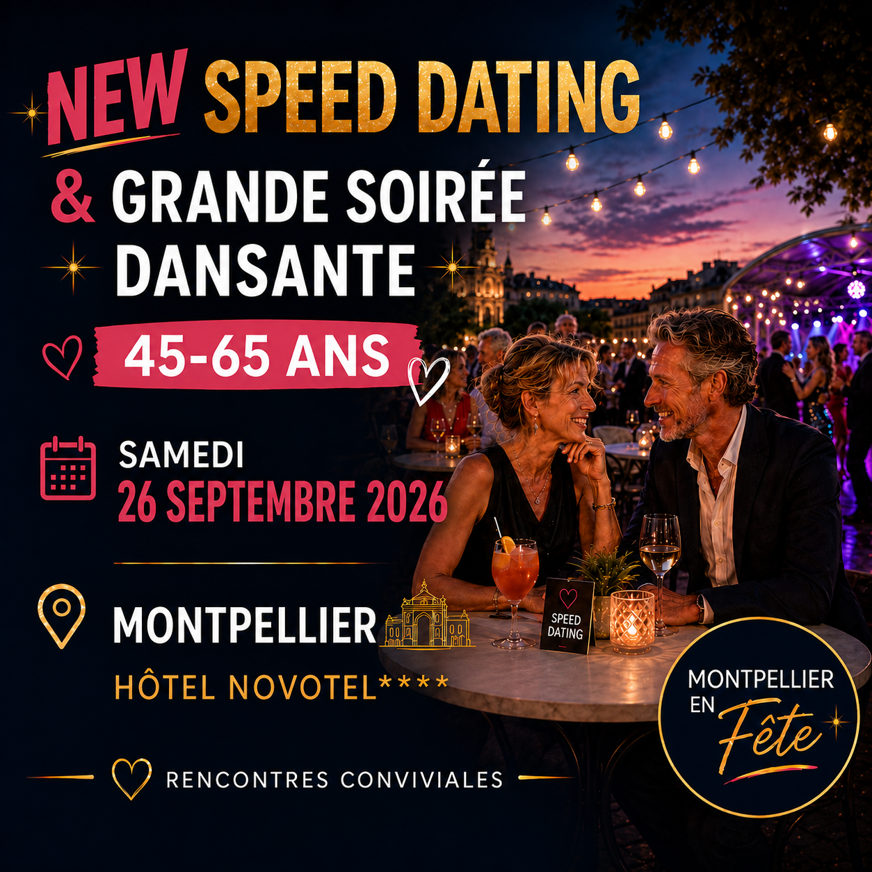 SPEED DATING  45-65 ANS AVEC SOIRÉE DANSANTE