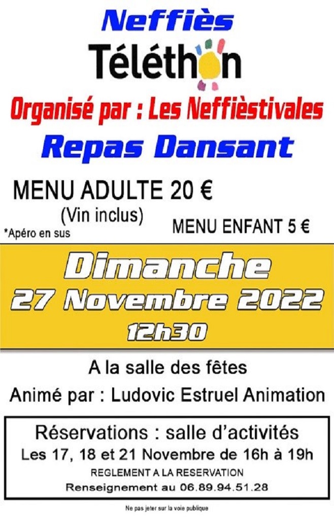 TÉLÉTHON 2022 « REPAS DANSANT »