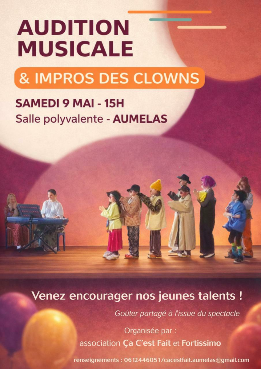 AUDITION MUSICALE ET IMPROS DES PETITS CLOWNS — visuel événement