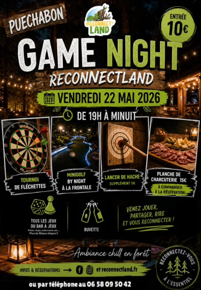 GAME NIGHT RECONNECTLAND — visuel événement